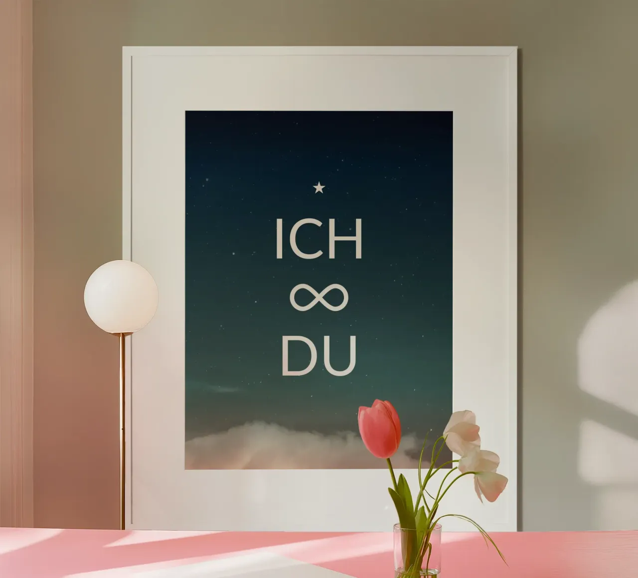 ICH UNenDlich DU poster con telaio in alluminio da UN-TYPISCH