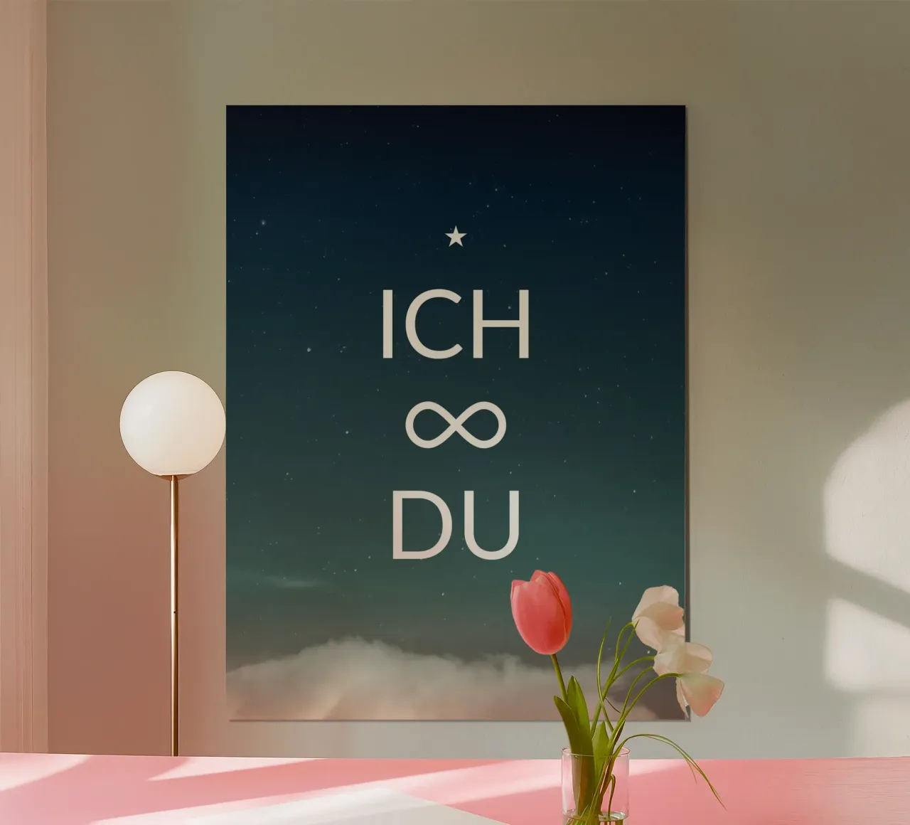 ICH UNenDlich DU poster con telaio in alluminio da UN-TYPISCH