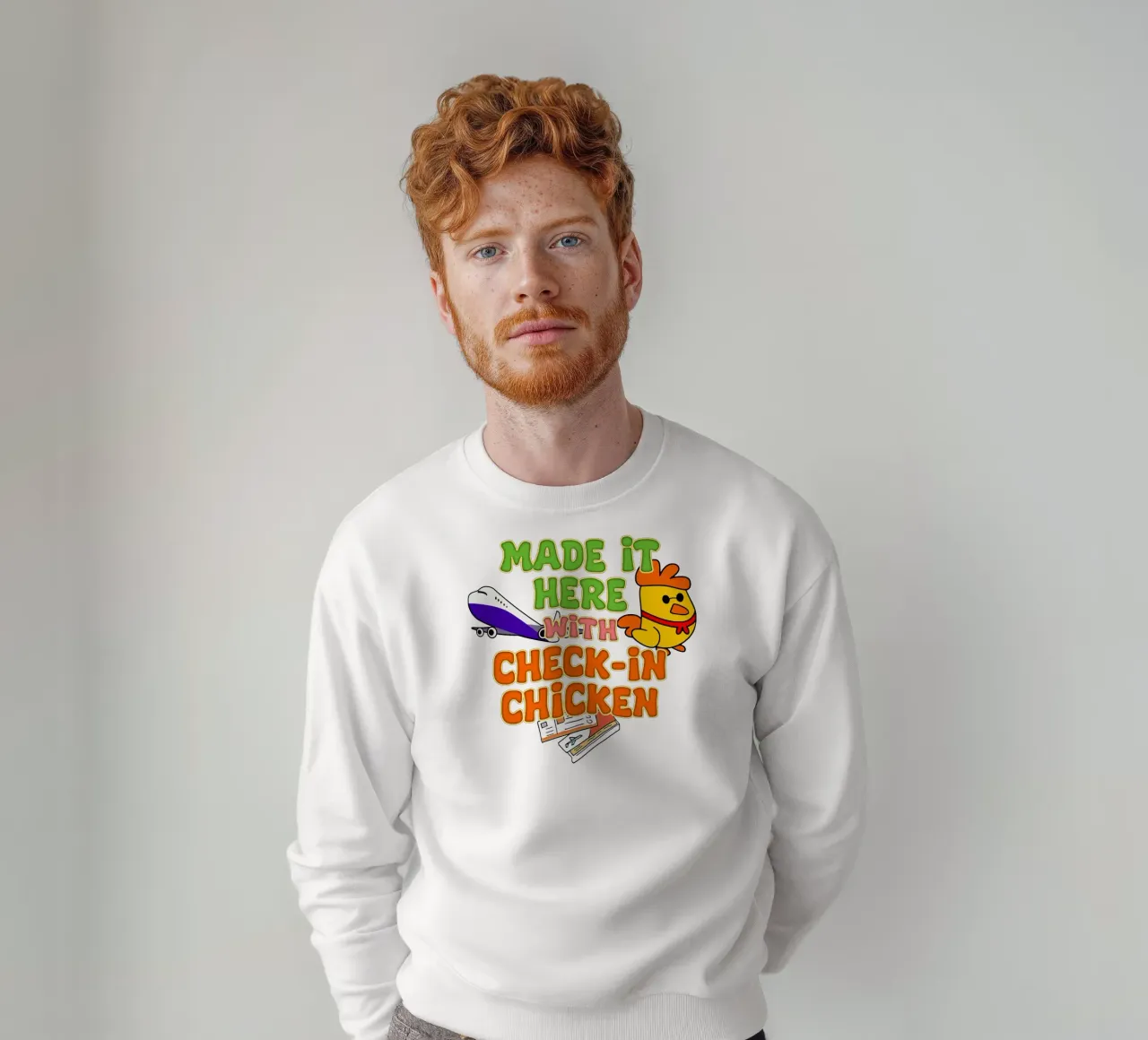 Llegó con el pollo Check-In Trend Traveler sudadera de sillyindustries
