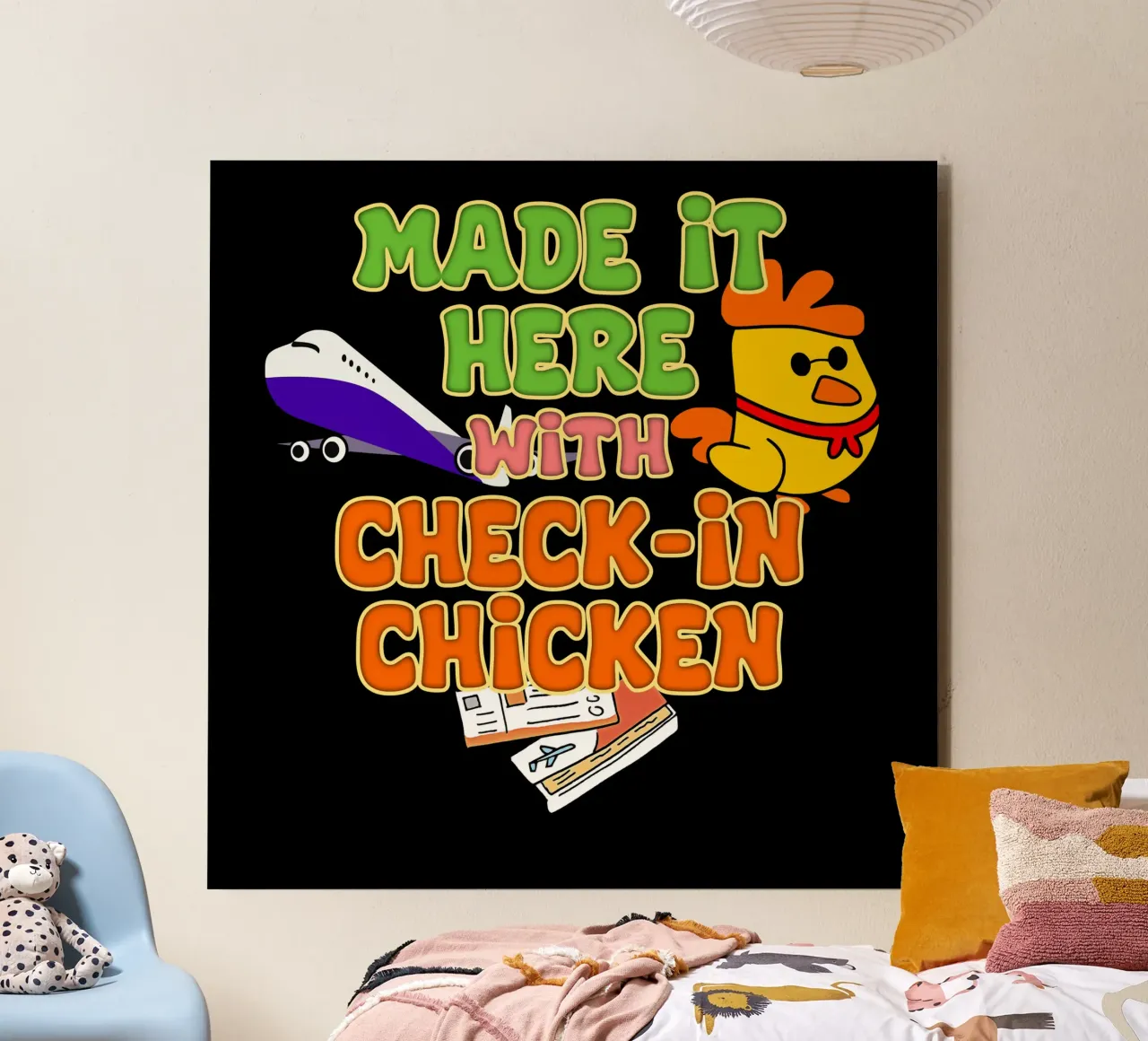Arrivati qui con Check-In Chicken Trend Traveler alluminio dibond da sillyindustries