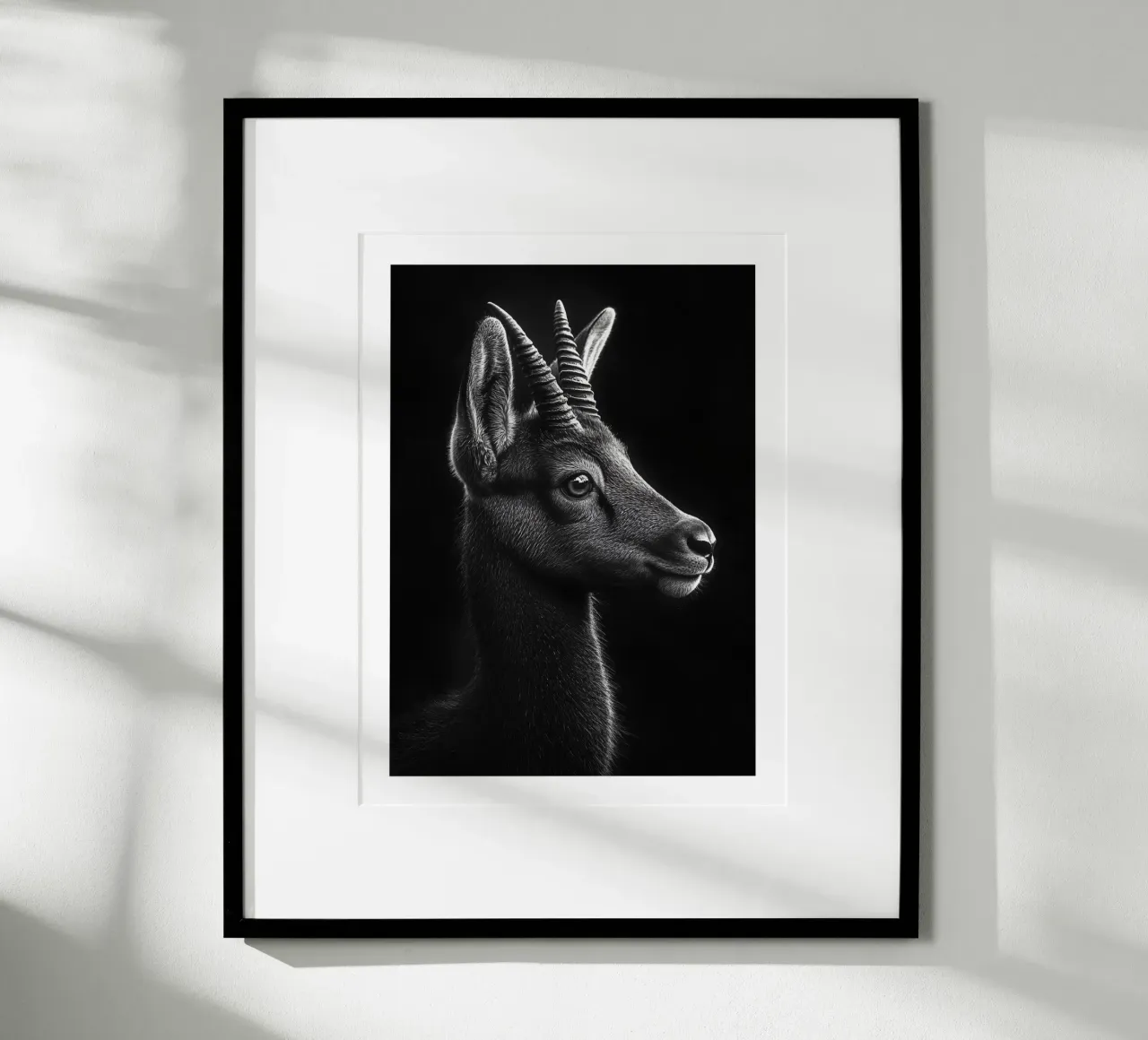Maestoso ritratto di stambecco poster da Monochrome