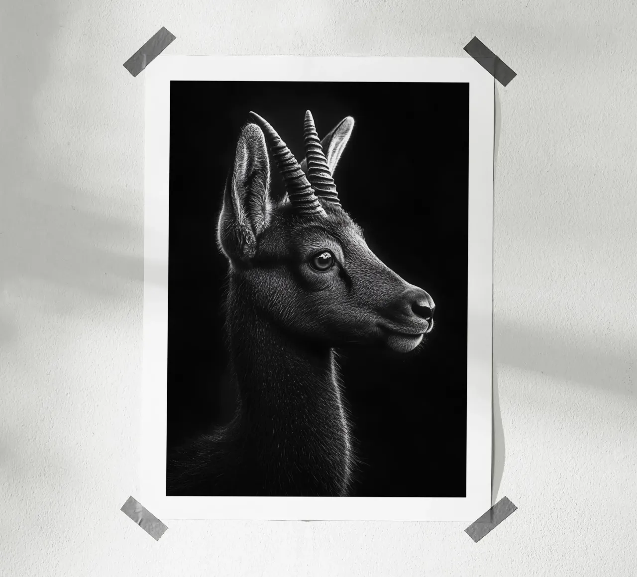 Maestoso ritratto di stambecco poster da Monochrome