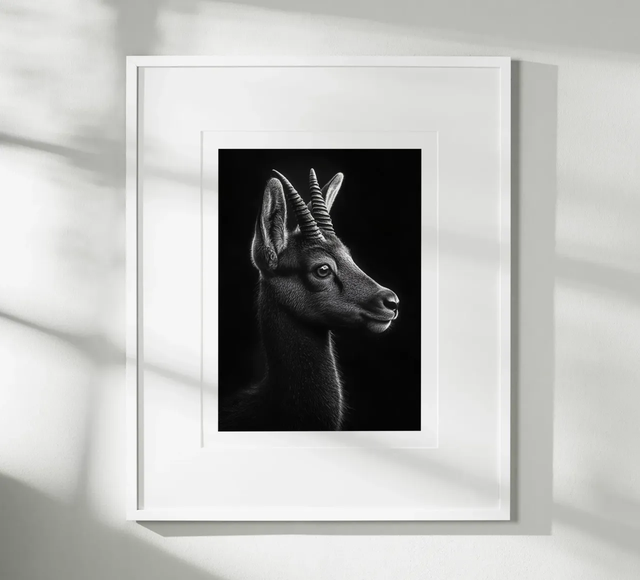 Maestoso ritratto di stambecco poster da Monochrome