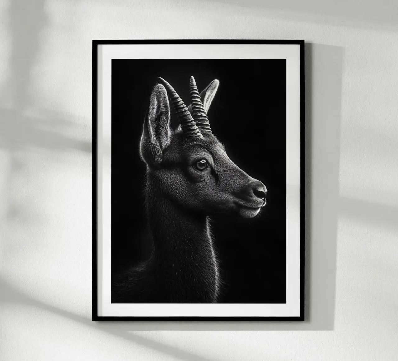 Maestoso ritratto di stambecco poster da Monochrome