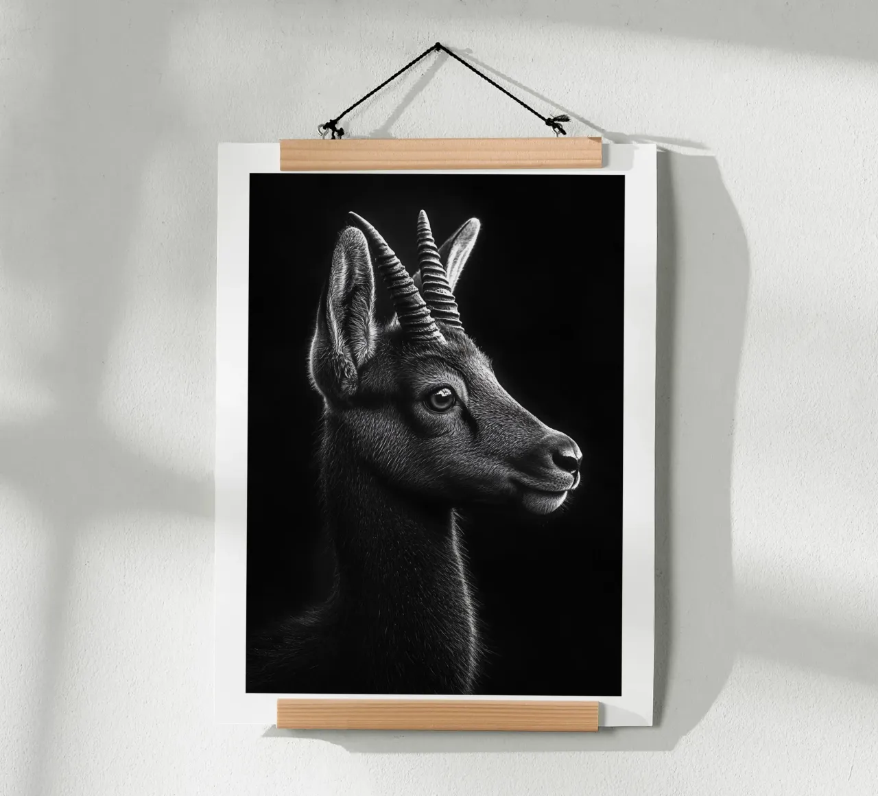 Maestoso ritratto di stambecco poster da Monochrome
