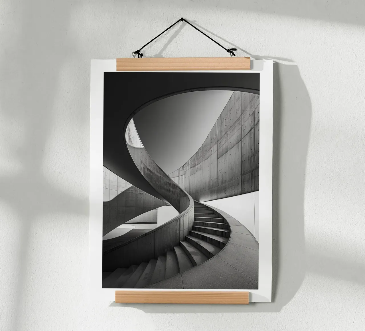 Scala a chiocciola contemporanea carta hahnemühle da Monochrome
