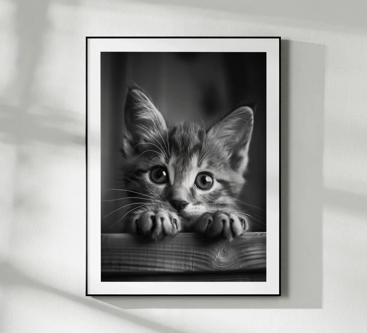 Primo piano di un gattino giocherellone plexiglass da Monochrome