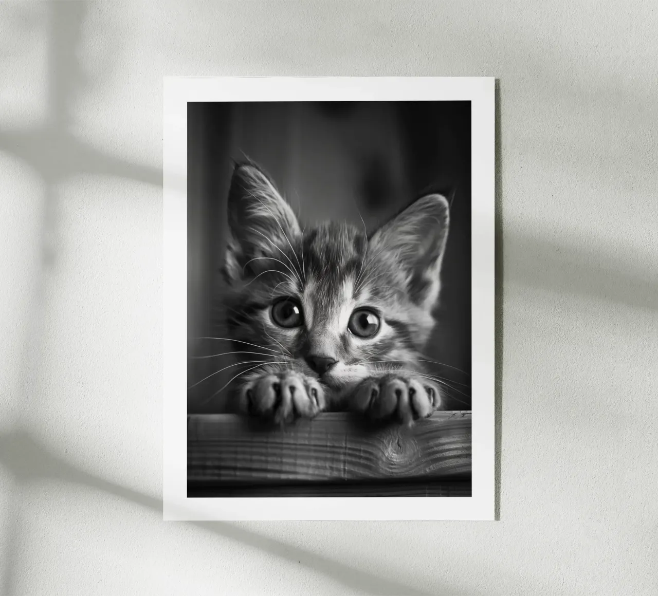 Primo piano di un gattino giocherellone plexiglass da Monochrome