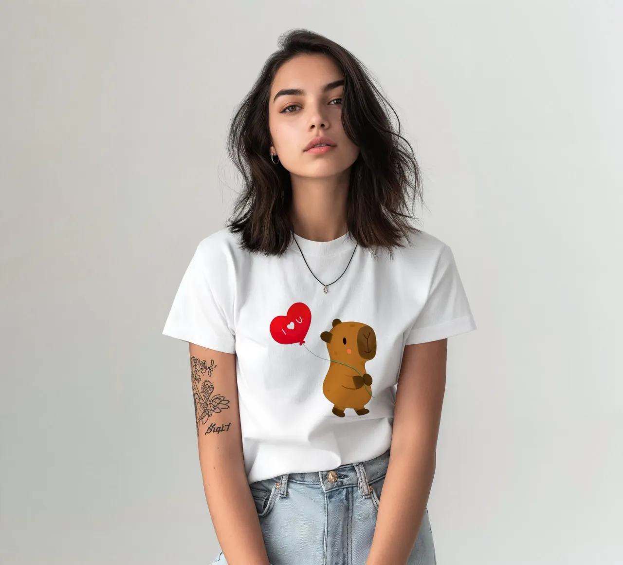 Capibara con pallone a cuore - Ti amo t-shirt da julianamotzko