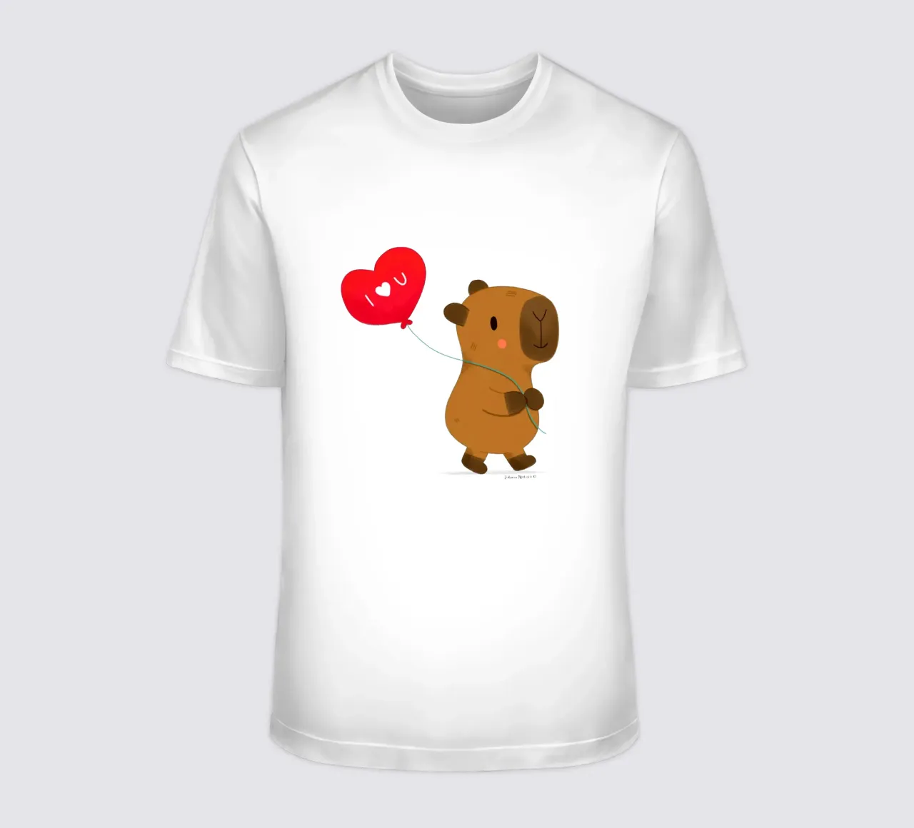 Capibara con pallone a cuore - Ti amo t-shirt da julianamotzko