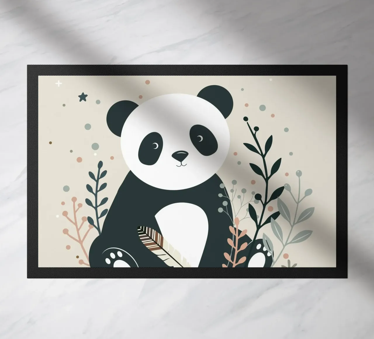 Panda con piuma - Un affascinante motivo naturalistico zerbino da namosh