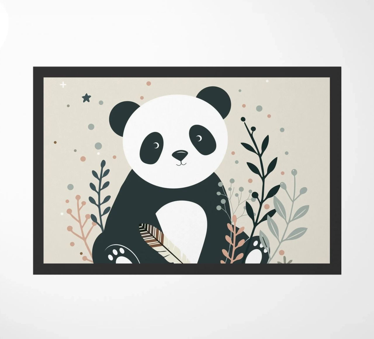 Panda con piuma - Un affascinante motivo naturalistico zerbino da namosh