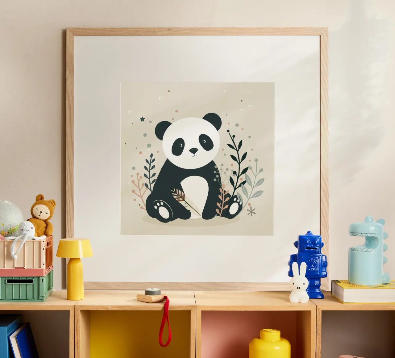 Panda with feather - Charming nature motif hahnemühle by namosh