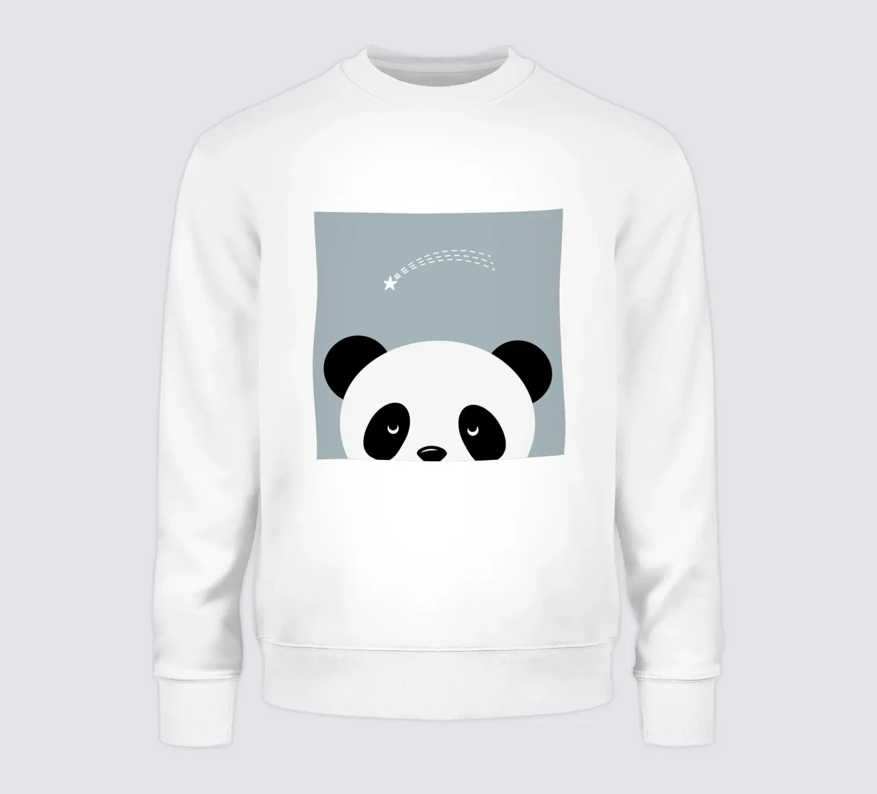 Panda e stella cadente - design animale minimalista felpa da namosh