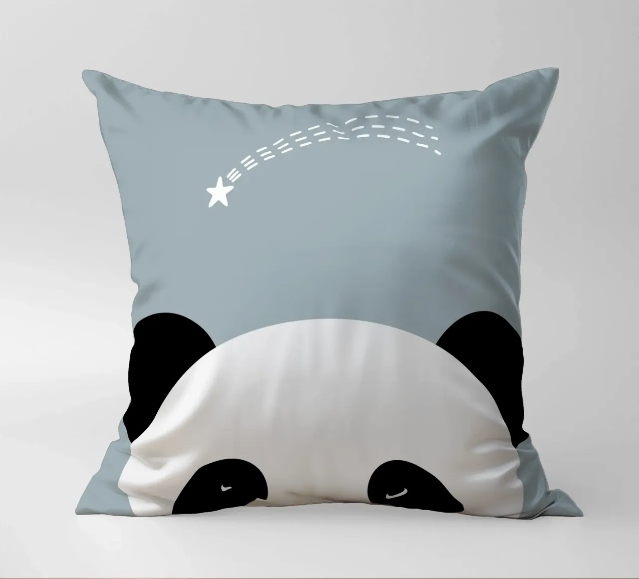 Panda e stella cadente - design animale minimalista cuscino da namosh