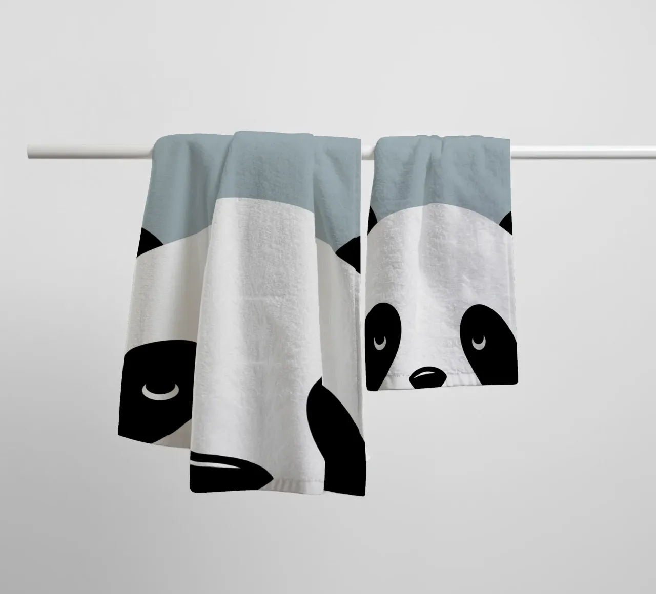Panda e stella cadente - design animale minimalista asciugamano da bagno da namosh