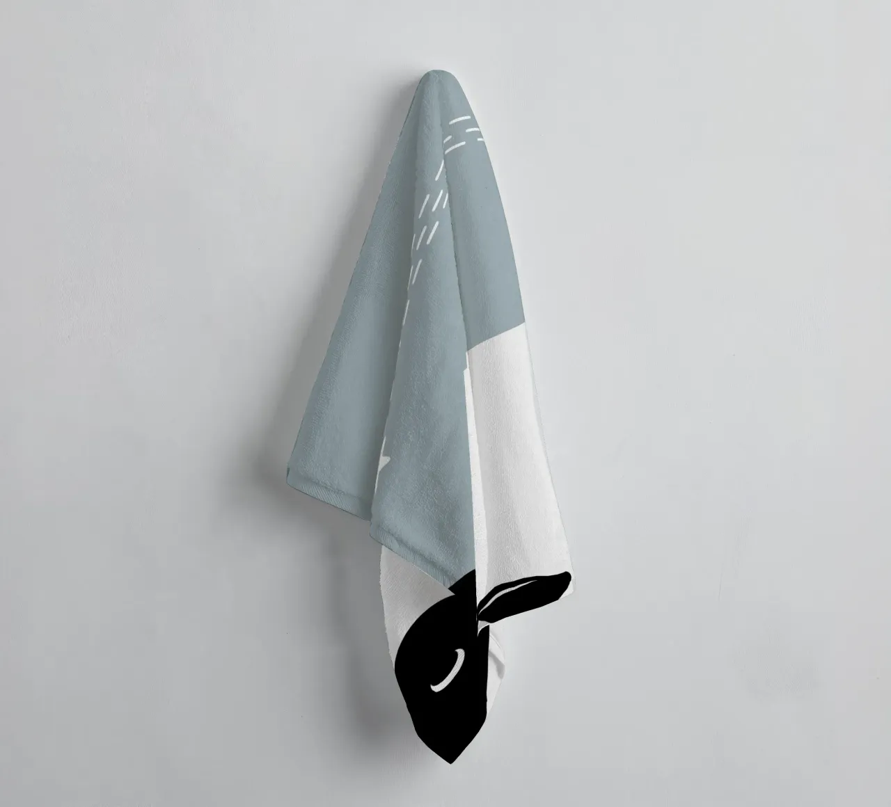 Panda e stella cadente - design animale minimalista asciugamano da bagno da namosh