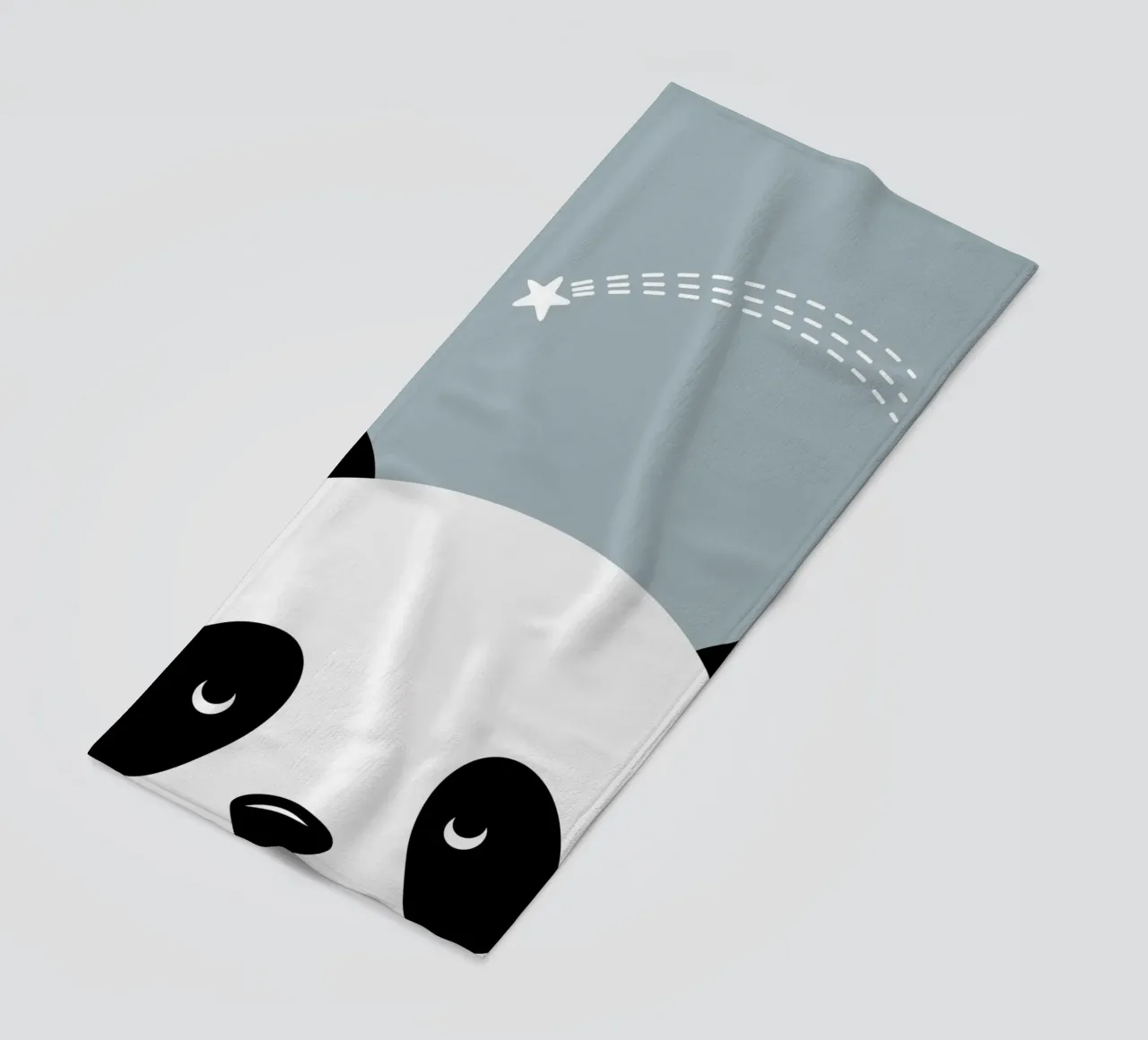 Panda e stella cadente - design animale minimalista telo mare da namosh