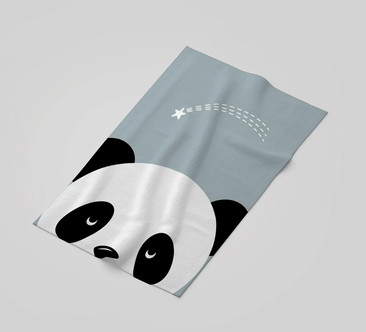 Panda e stella cadente - design animale minimalista telo mare da namosh