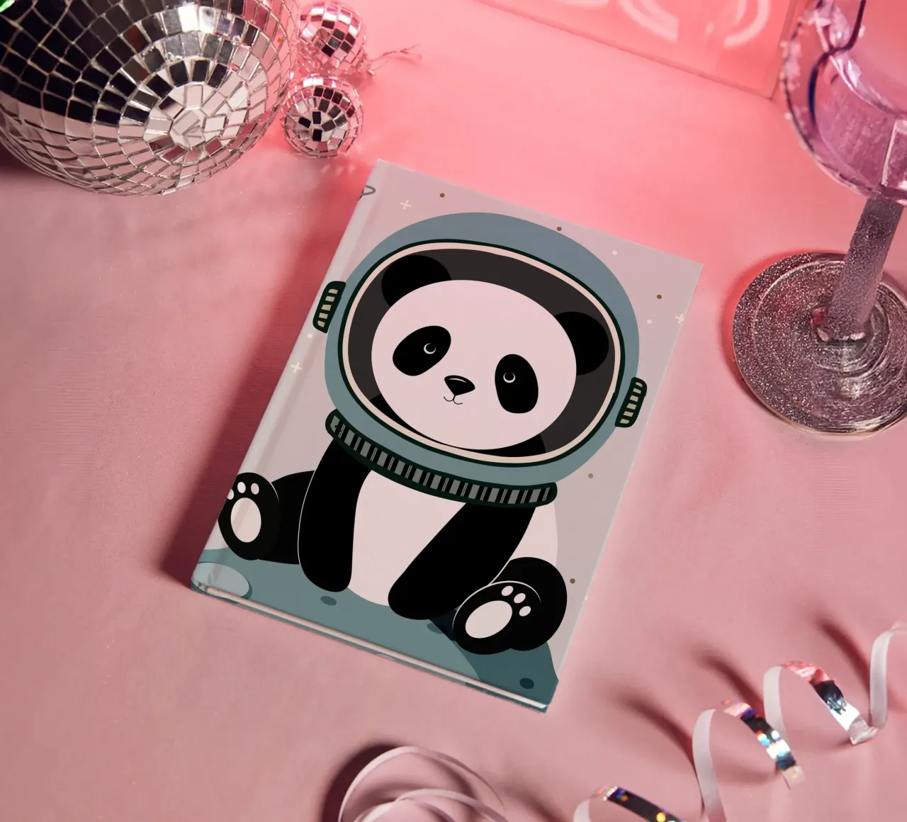 Panda astronauta - Illustrazione spaziale immaginaria diario da namosh