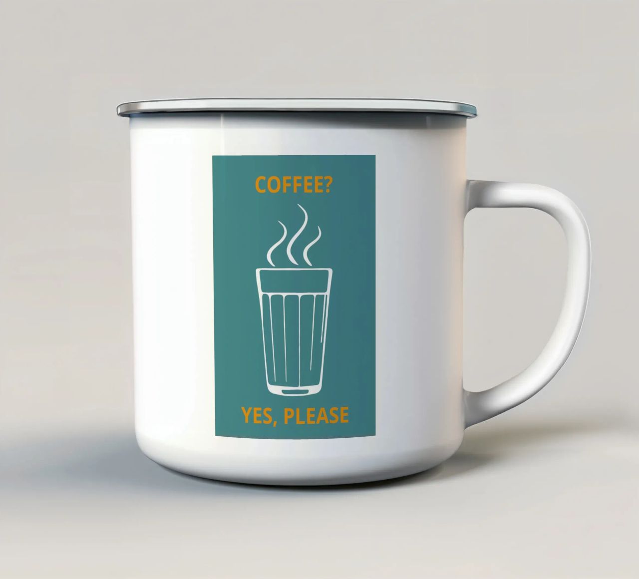 COFFEE? YES, PLEASE tazza in smalto da LisaArtes