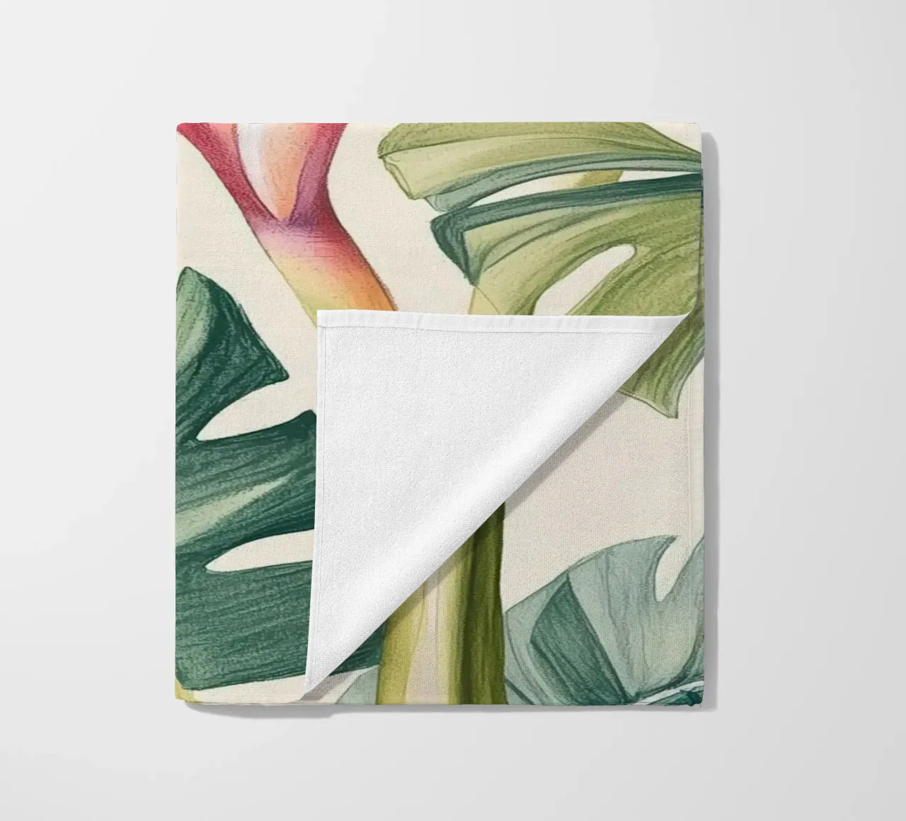 Boho Botanico Pianta tropicale Uccello del Paradiso Foglia di Monstera telo mare da Gentle Echoes Art