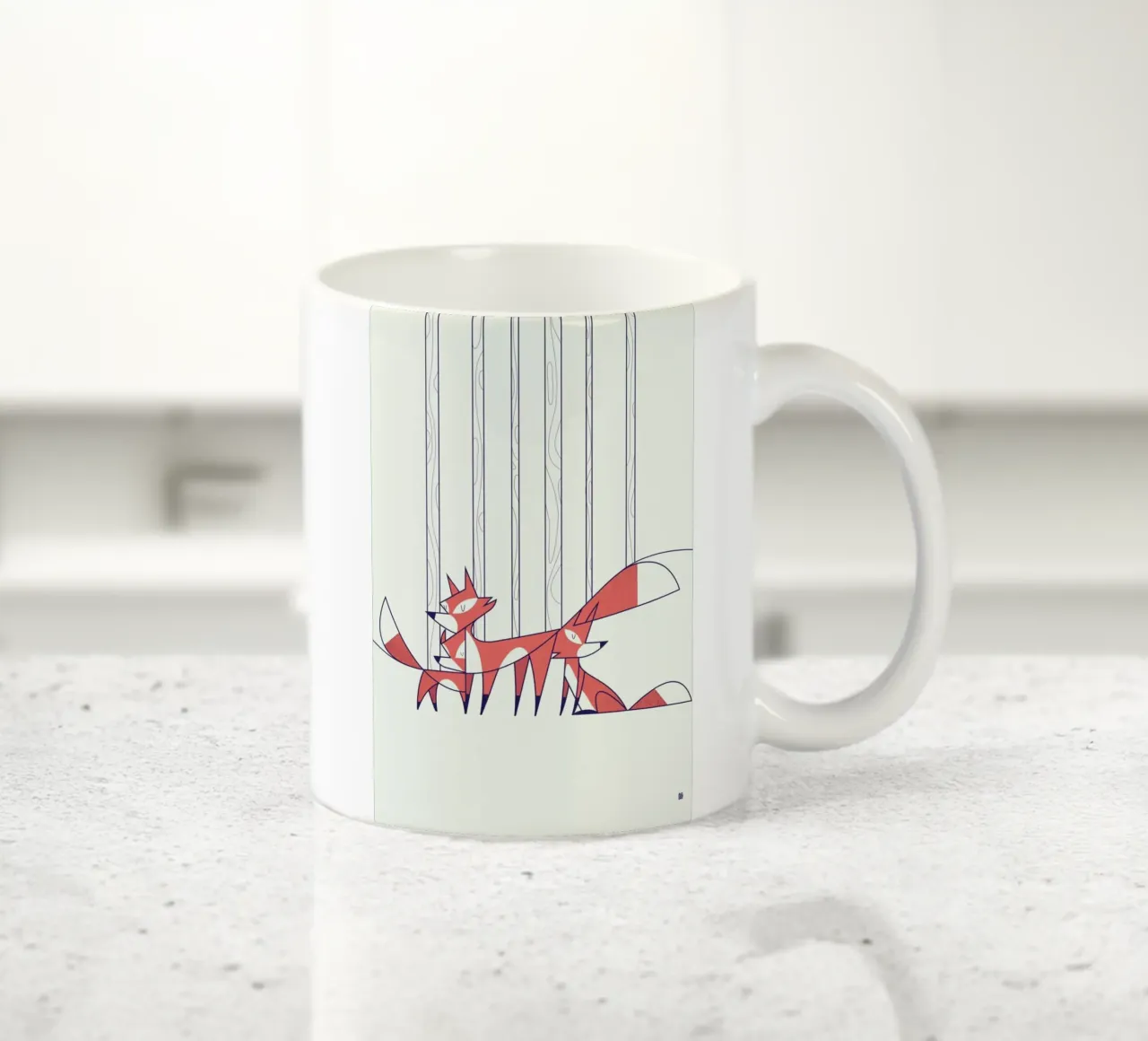 Foxes Keramik Tasse von Ale Giorgini