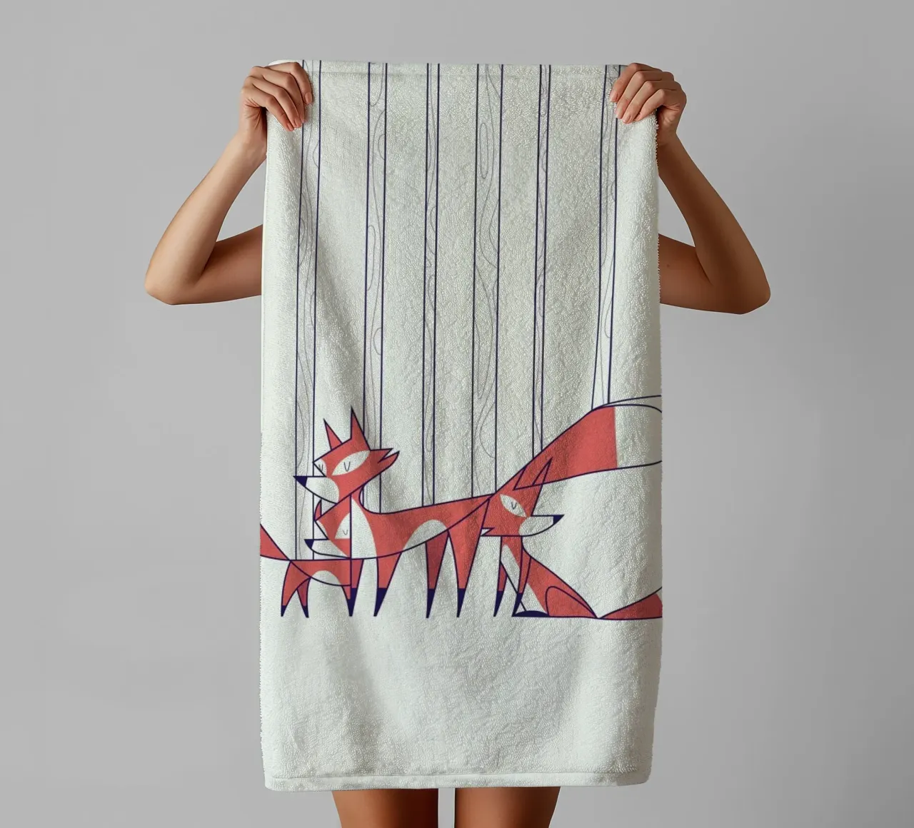 Foxes asciugamano da bagno da Ale Giorgini