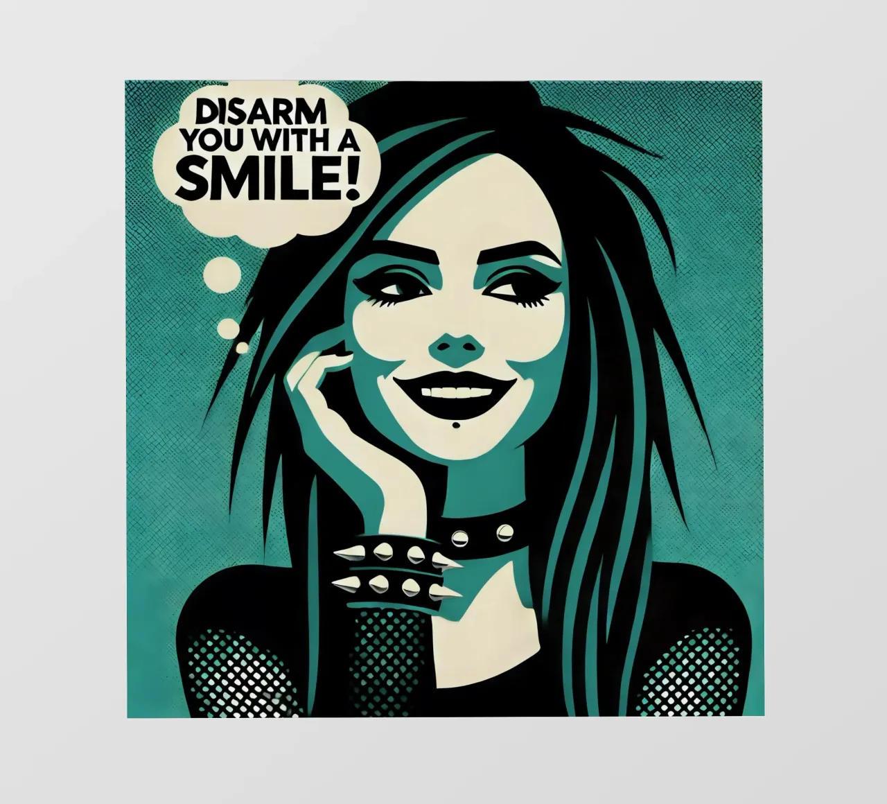 Disarm you with a smile - Vintage-Posterdruck fotobehang van posterprints-by-nomad