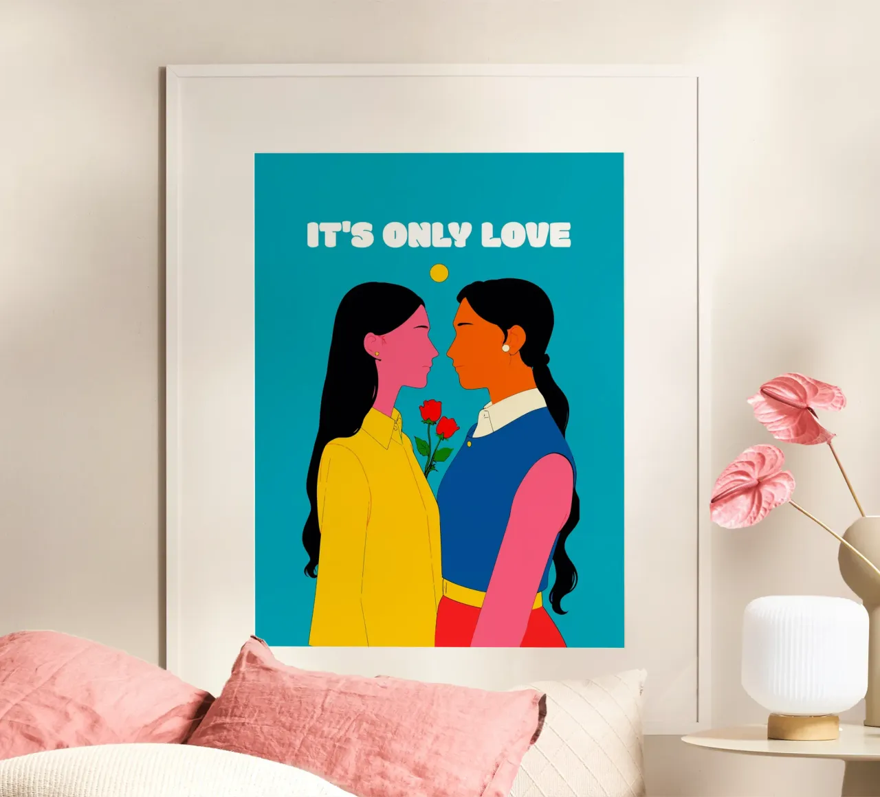 It's only Love poster con telaio in alluminio da Signorino