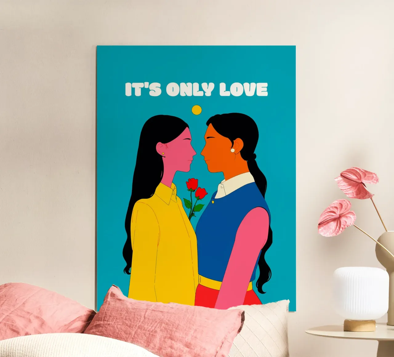 It's only Love poster con telaio in alluminio da Signorino