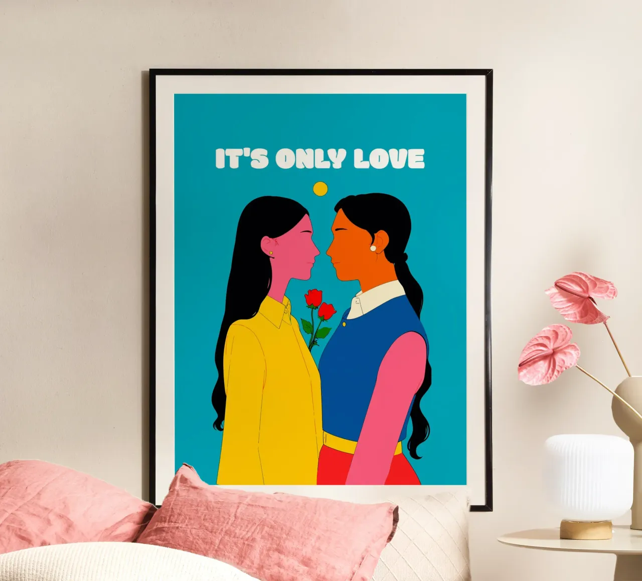 It's only Love poster con telaio in alluminio da Signorino