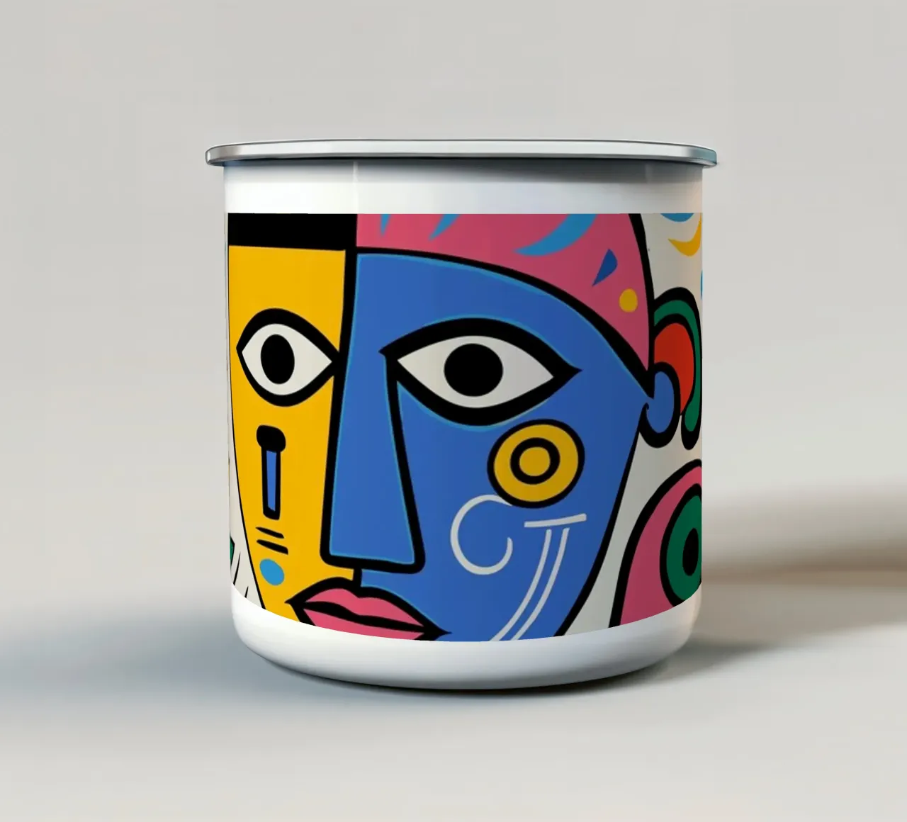 Blue Esoteric Graffiti Cubist tazza in smalto da Signorino
