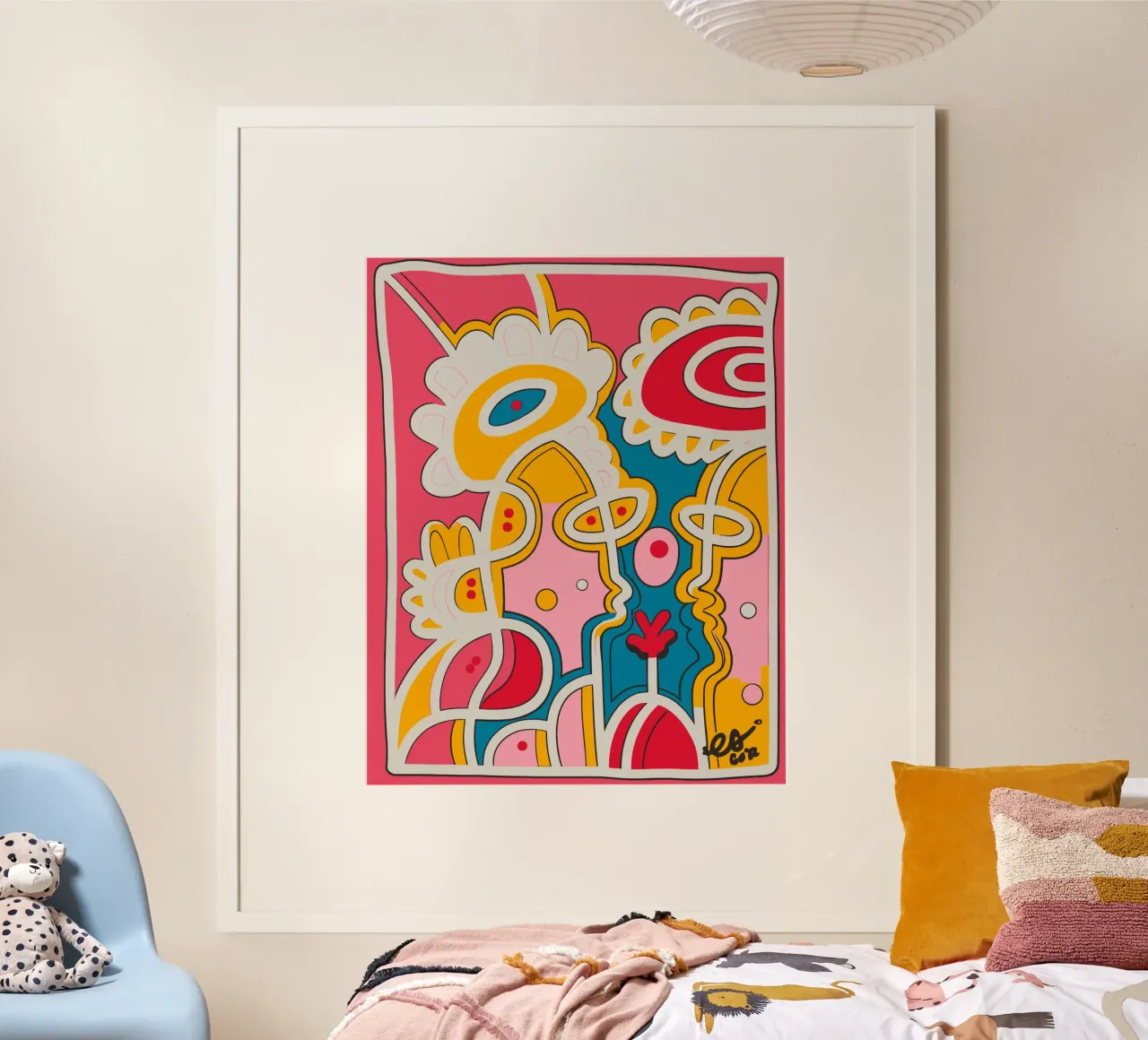 The Graffiti Pop Kiss poster con telaio in plastica da Signorino