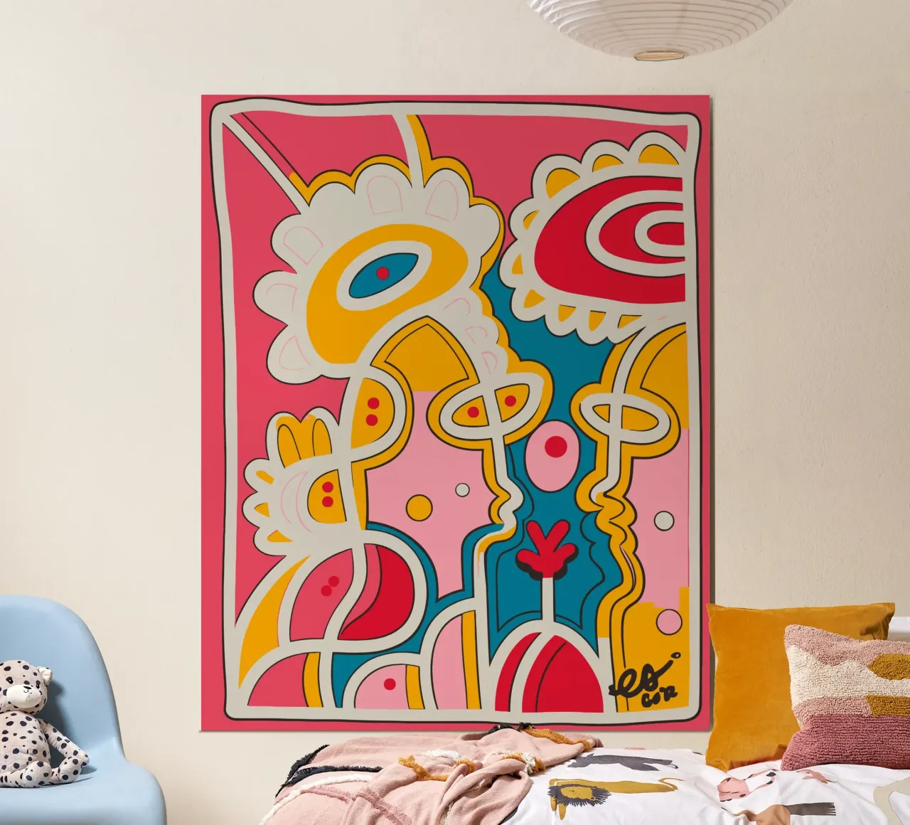 The Graffiti Pop Kiss poster con telaio in plastica da Signorino