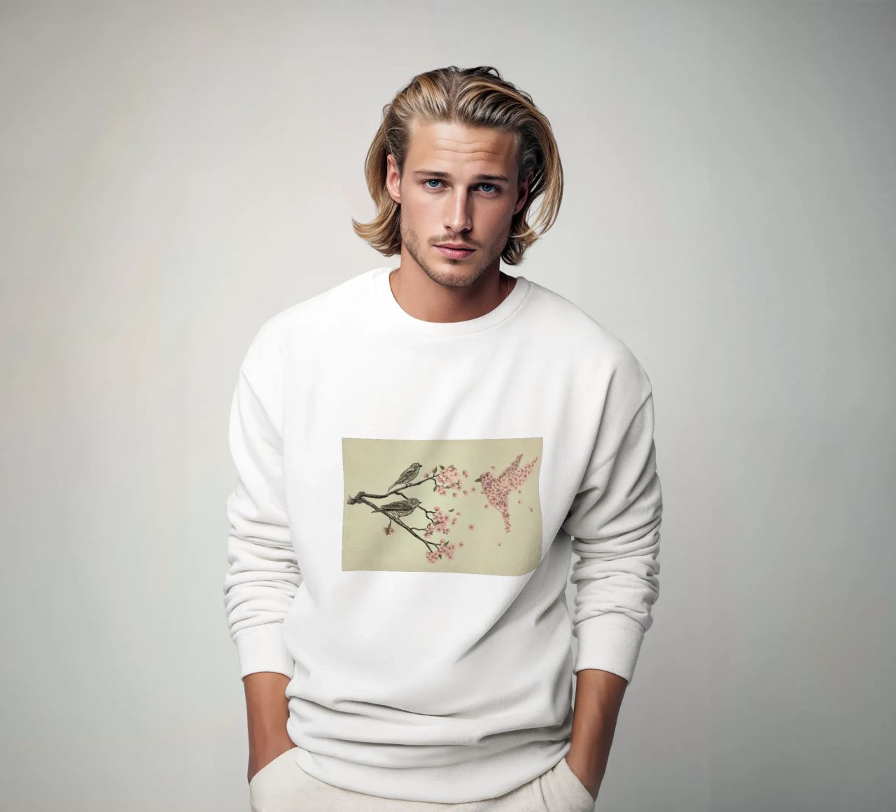 Blossom Bird sudadera de Terry Fan