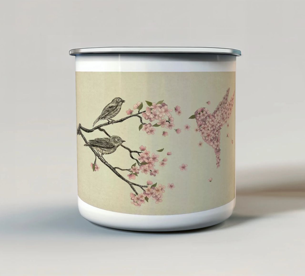 Blossom Bird tazza in smalto da Terry Fan