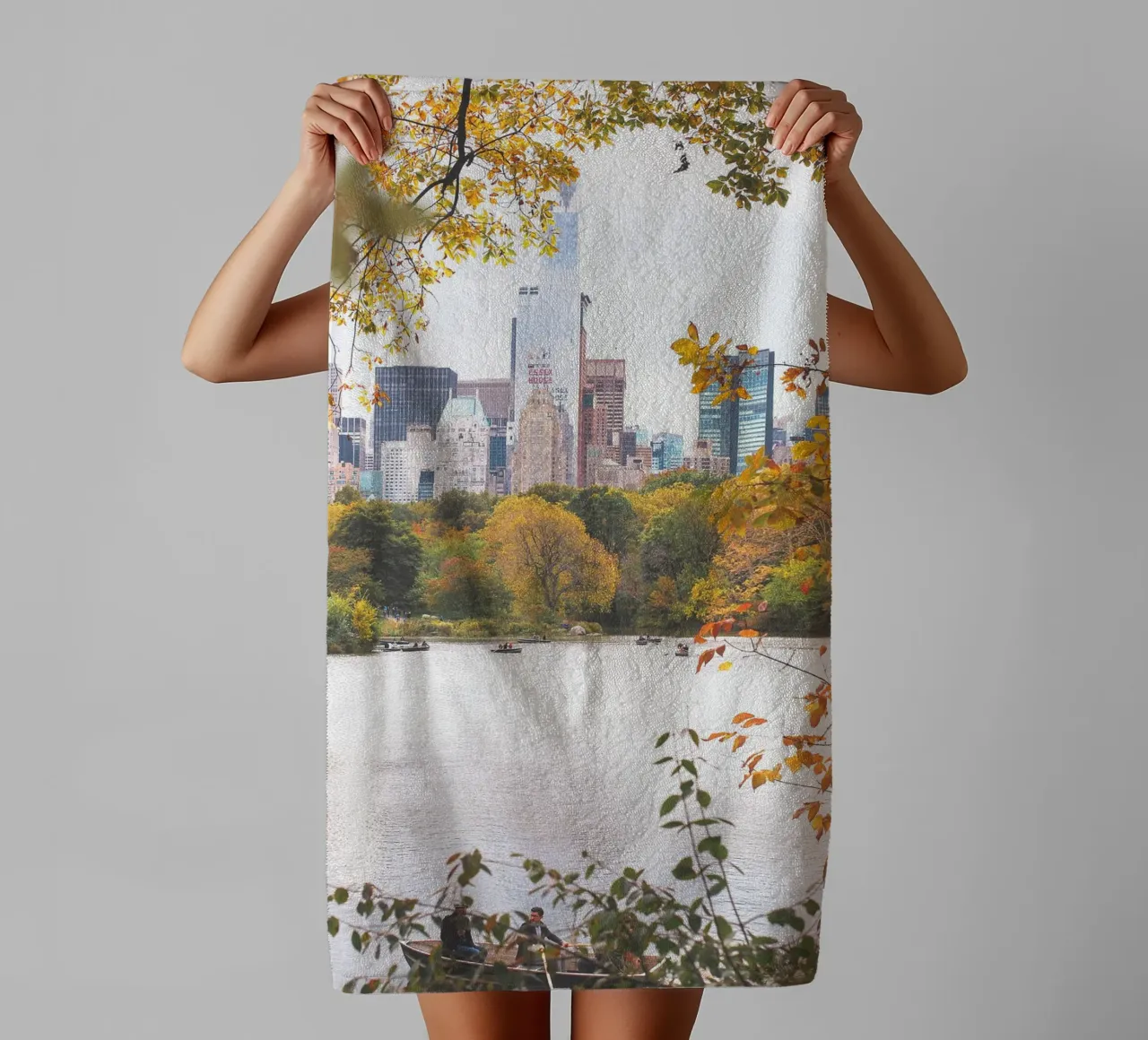 New York, VS I Central Park meer in de natuur bokeh badhanddoek van Julie Travel Photography