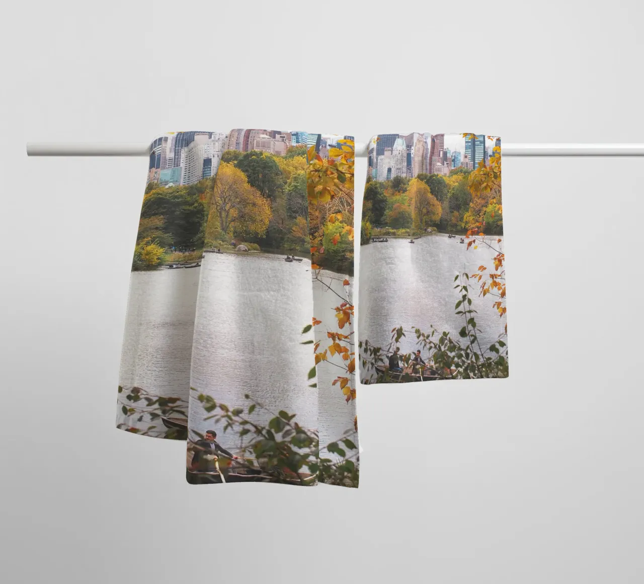 New York, VS I Central Park meer in de natuur bokeh badhanddoek van Julie Travel Photography