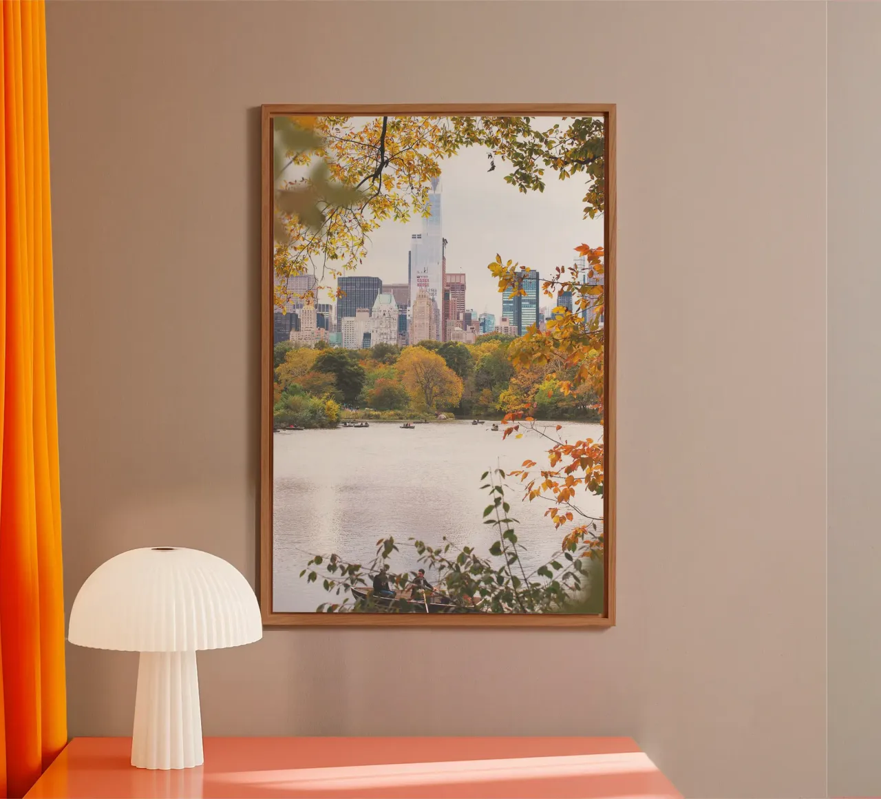 New York, USA I Central Park lake in nature bokeh alu-dibond by Julie Travel Photography