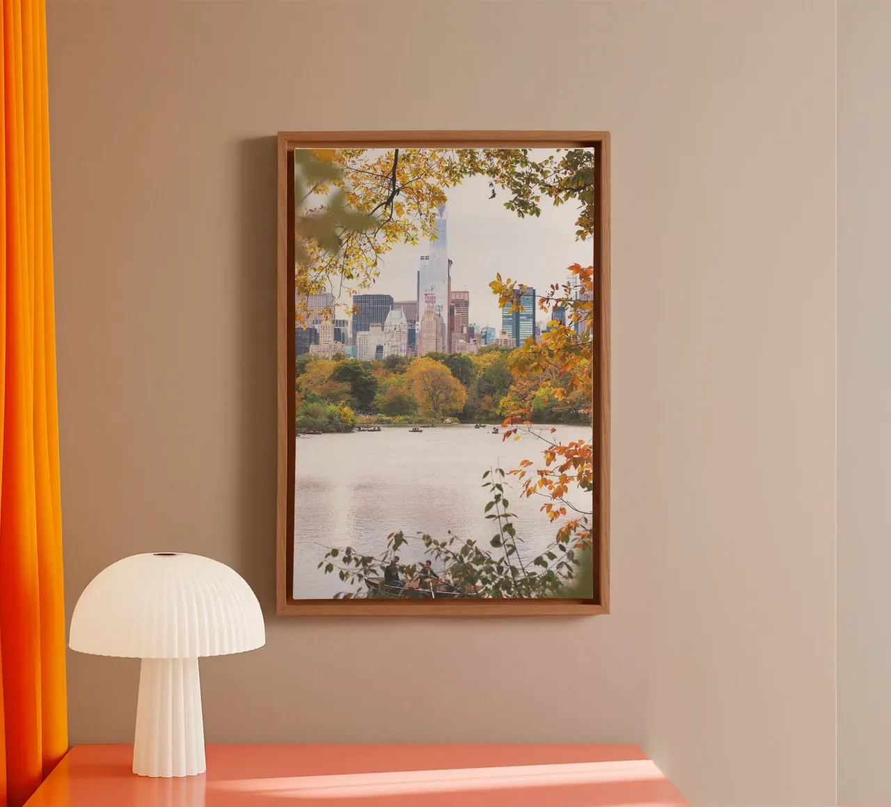 New York, VS I Central Park meer in de natuur bokeh canvas van Julie Travel Photography