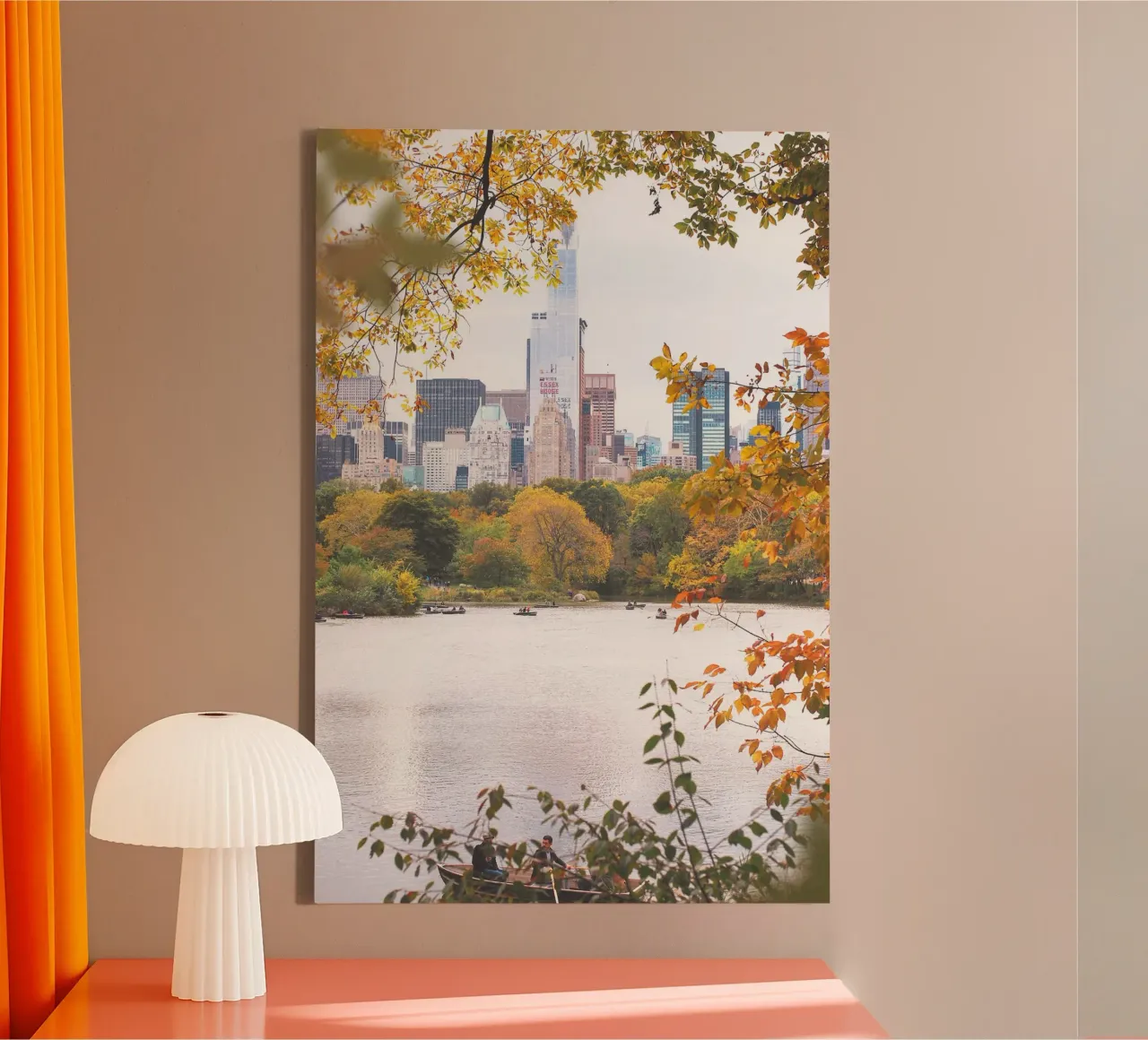 New York, VS I Central Park meer in de natuur bokeh canvas van Julie Travel Photography