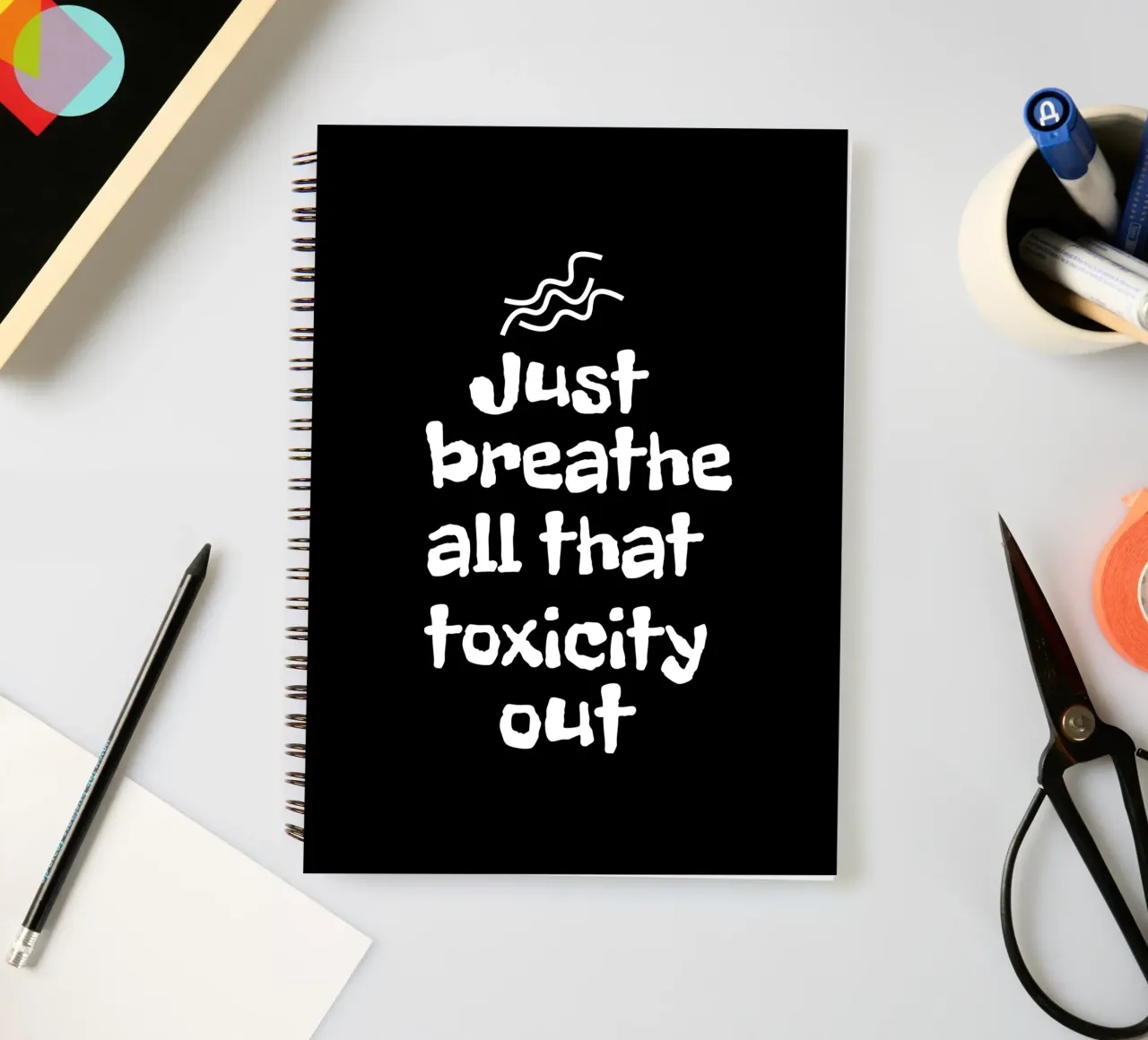 Just breathe all that toxicity out spiral notebook by happieeagle