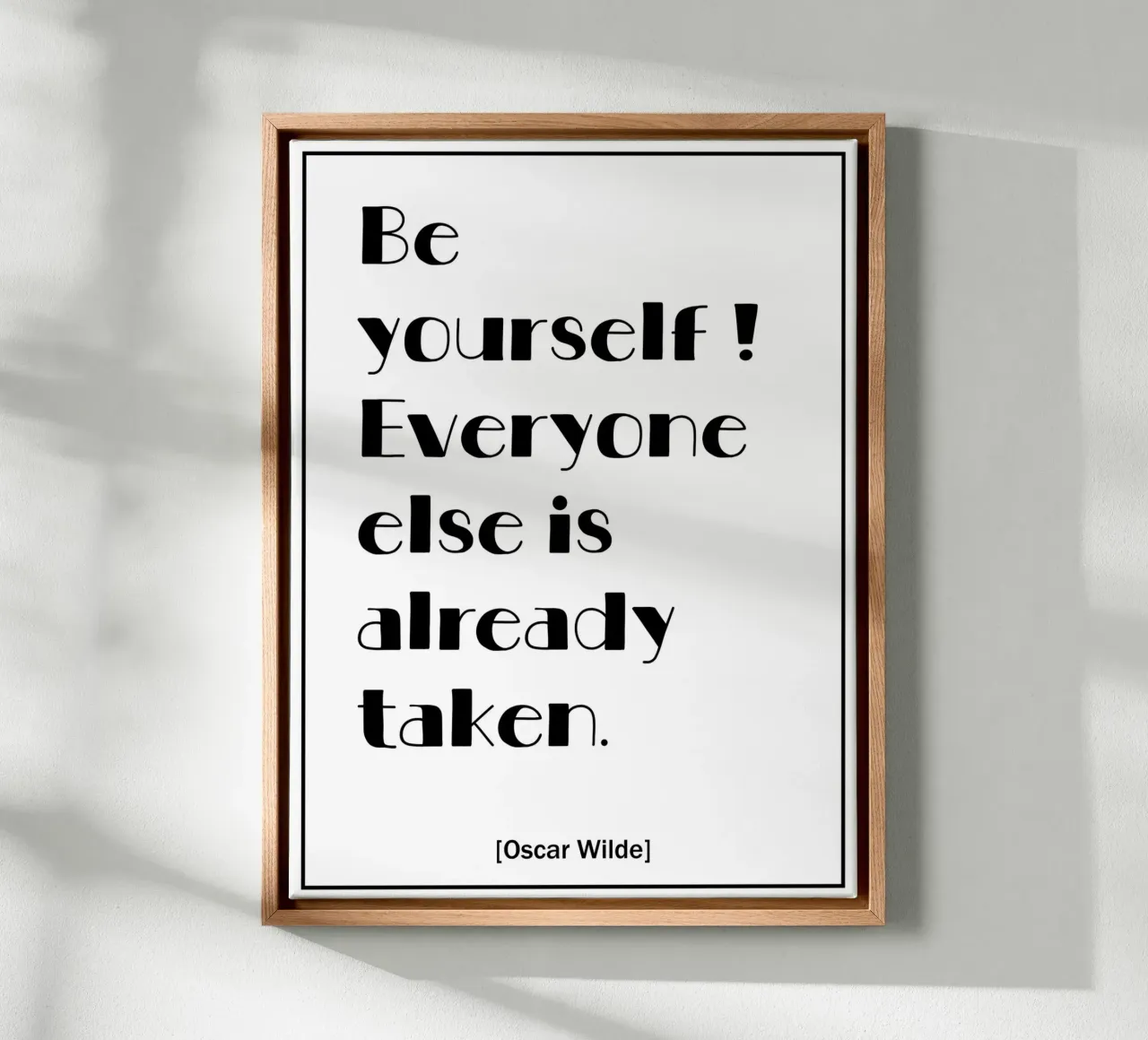 Inspirerende uitspraak van Oscar Wilde canvas met Baklijst van Wall of Words