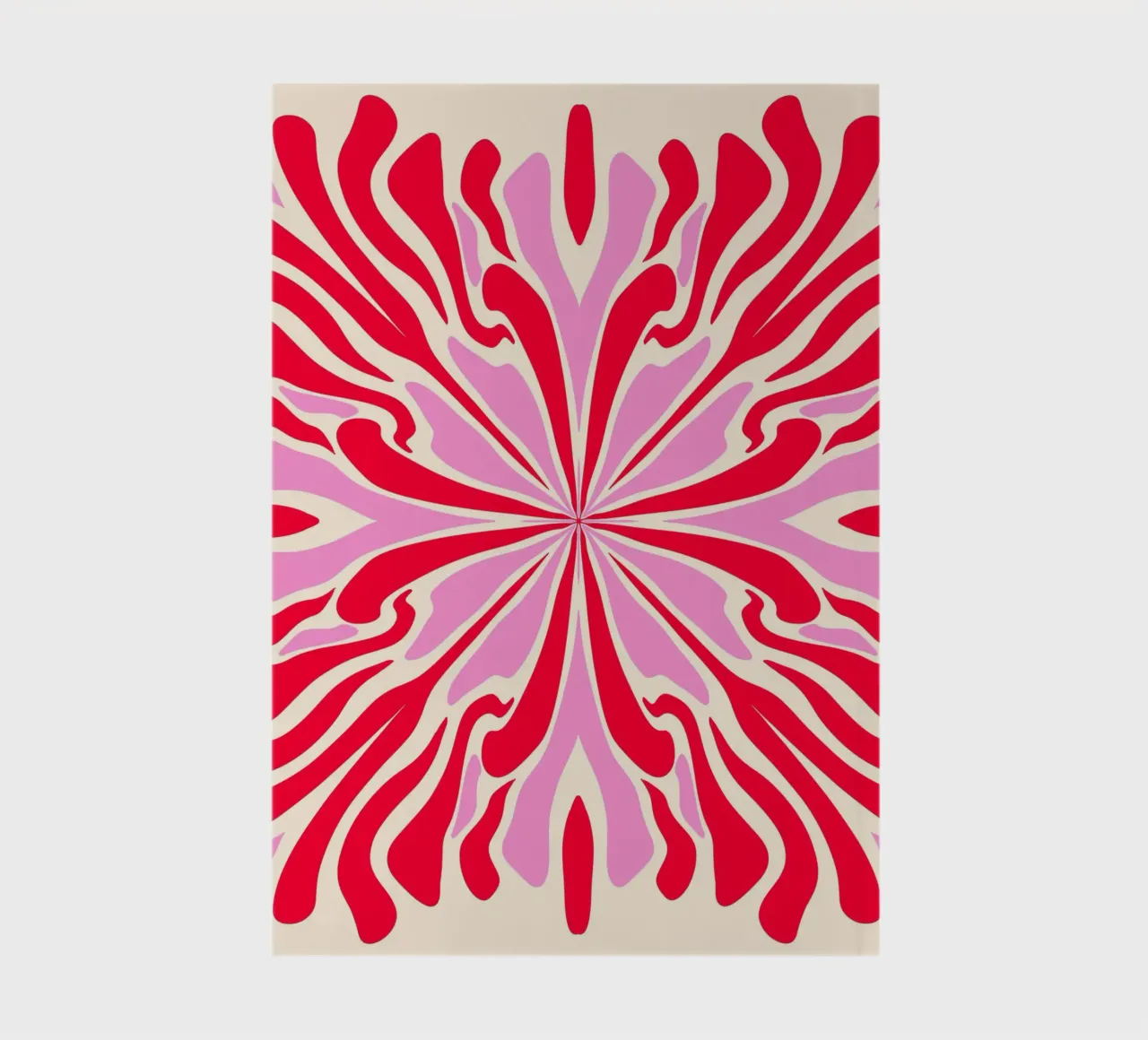 Abstract psychedelic symmetrical petals pink and red notebook by Wackapacka