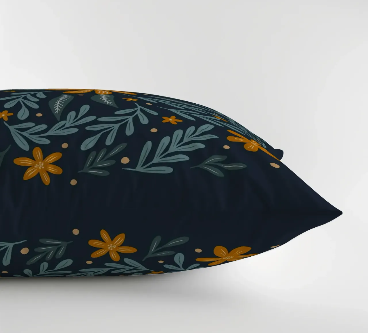 Fiori circolari - indaco e arancio cuscino da Wackapacka