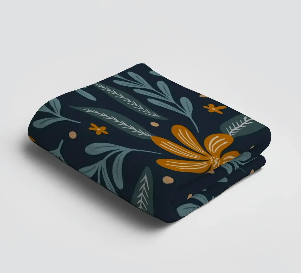 Fiori circolari - indaco e arancio asciugamano da bagno da Wackapacka