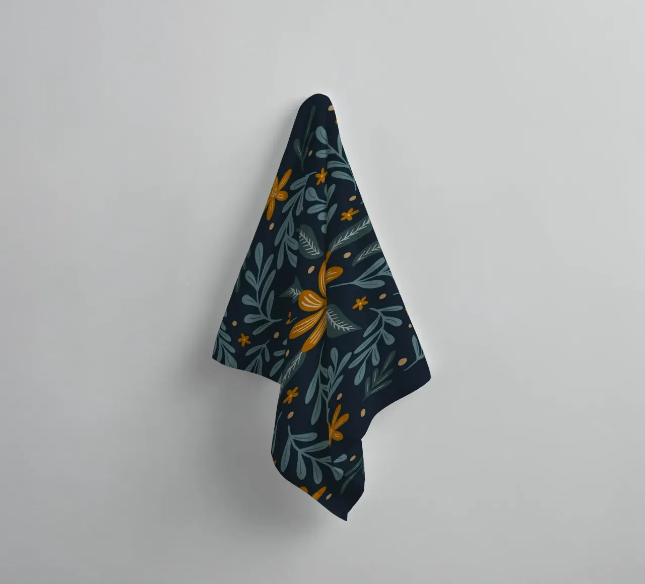 Fiori circolari - indaco e arancio asciugamano da bagno da Wackapacka