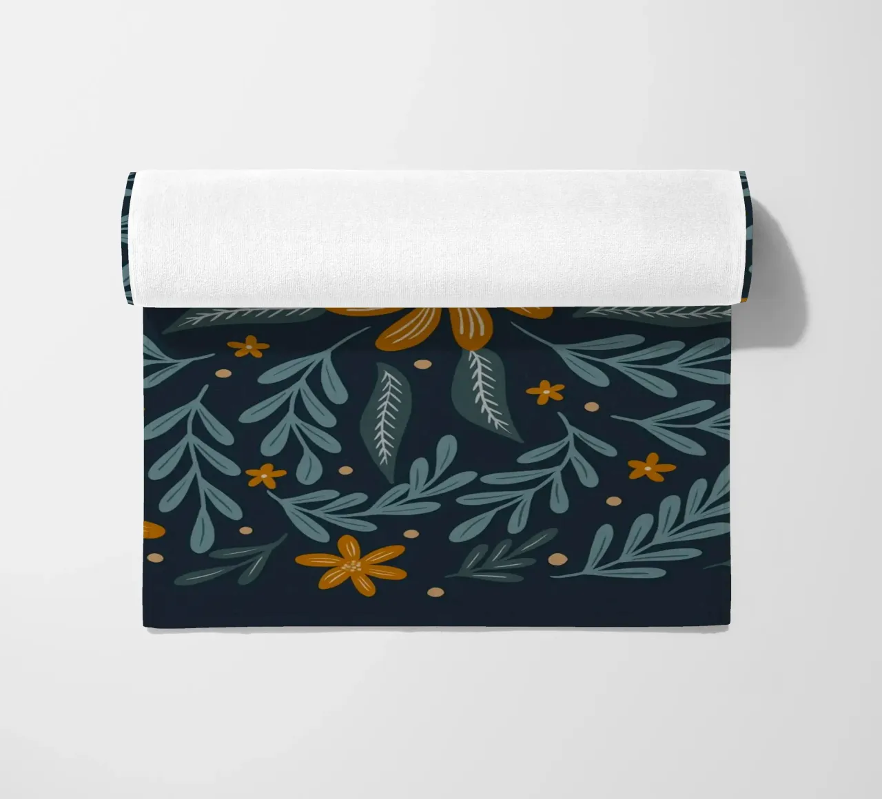 Fiori circolari - indaco e arancio telo mare da Wackapacka