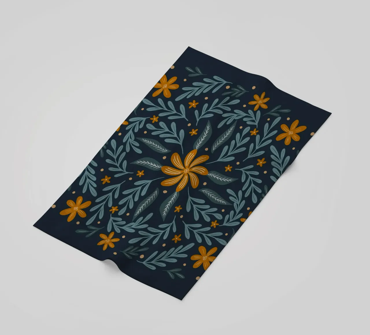 Fiori circolari - indaco e arancio telo mare da Wackapacka